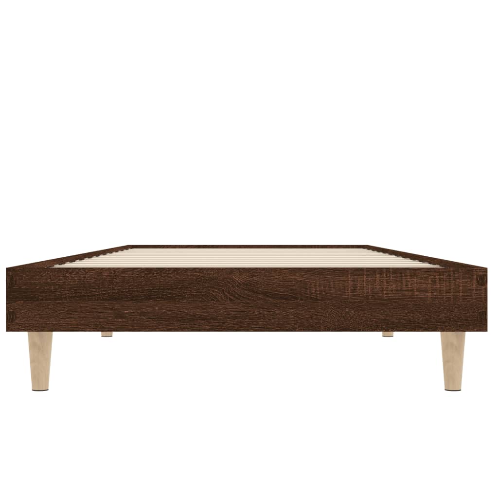 Small Single Brown Oak Bed Frame 75x190 cm - Engineered Wood