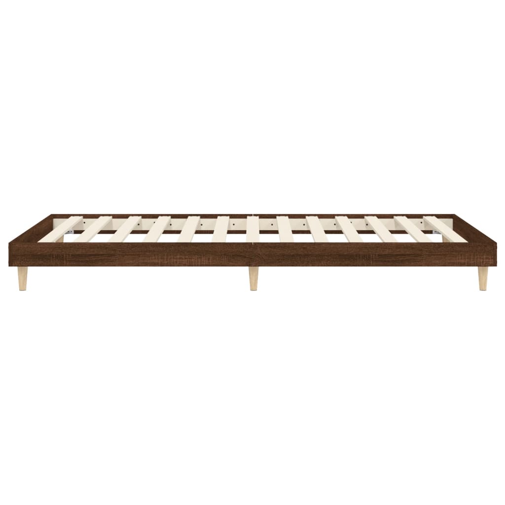Small Single Brown Oak Bed Frame 75x190 cm - Engineered Wood