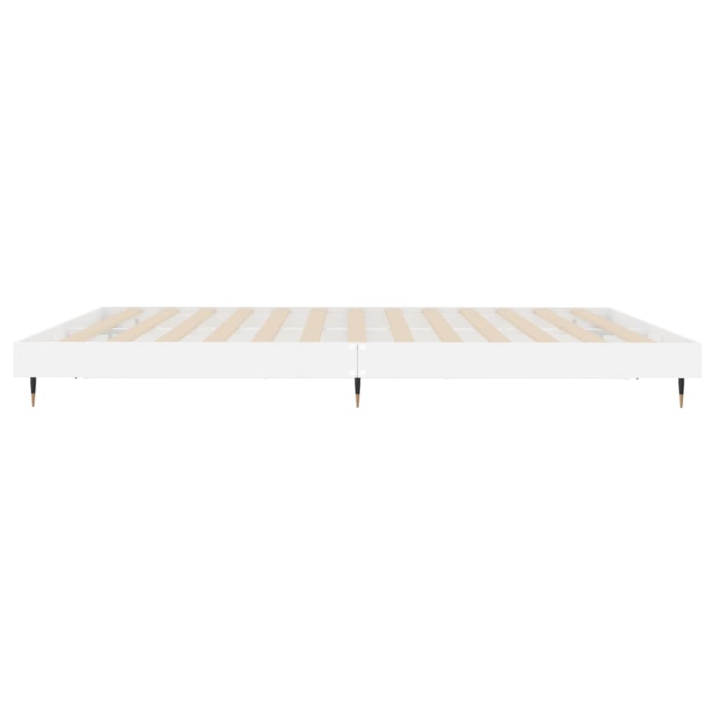 High Gloss White Super King Bed Frame 180x200 cm - Modern Design