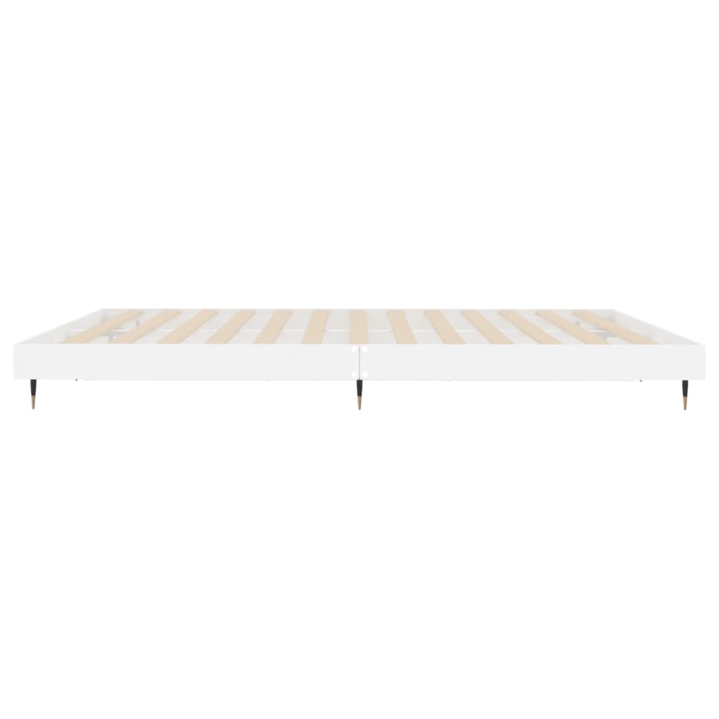 High Gloss White Bed Frame 140x200 cm - Elegant & Sturdy Design