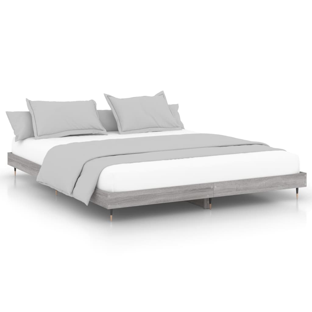 Grey Sonoma Engineered Wood Bed Frame 140x200 cm - No Mattress