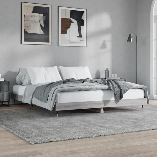 Grey Sonoma Engineered Wood Bed Frame 140x200 cm - No Mattress
