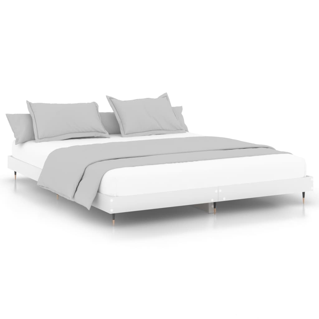 White Engineered Wood Bed Frame 120x200 cm - No Mattress Included