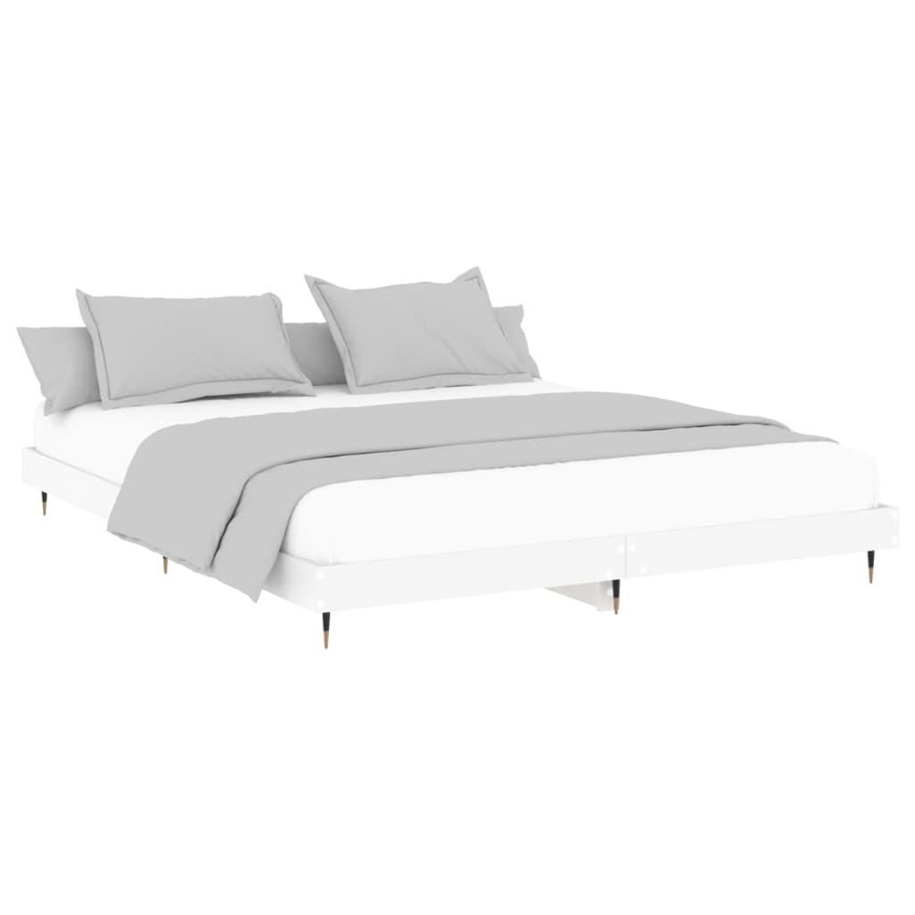White Engineered Wood Bed Frame 120x200 cm - No Mattress Included