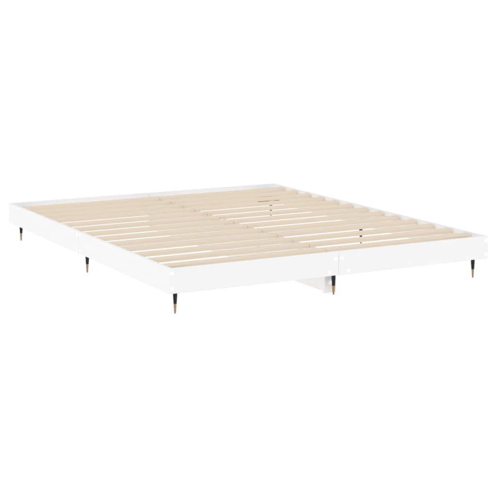 White Engineered Wood Bed Frame 120x200 cm - No Mattress Included