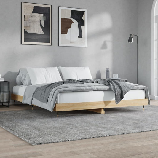 Sonoma Oak Engineered Wood Bed Frame 120x200 cm - No Mattress