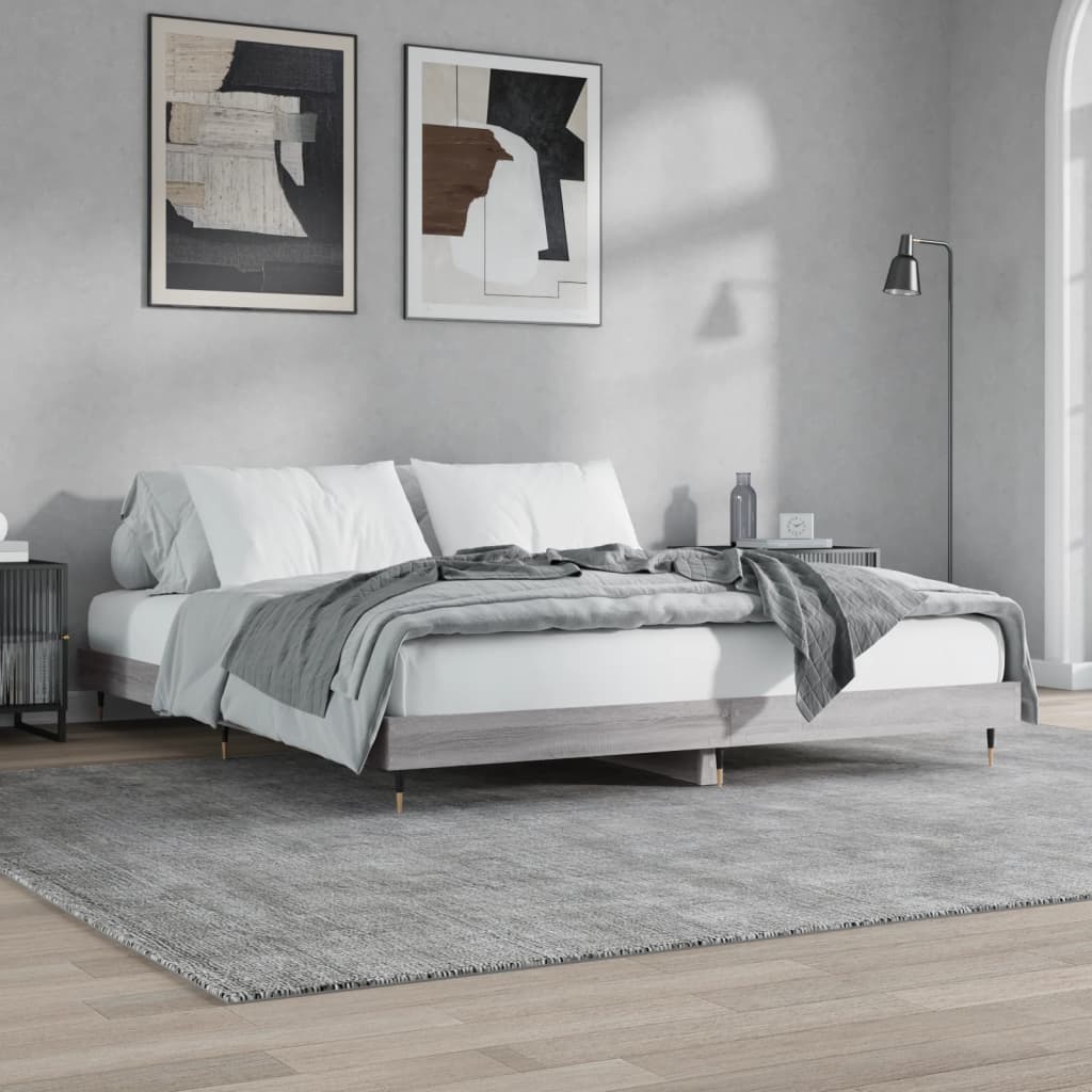 Grey Sonoma Engineered Wood Bed Frame 120x200 cm - No Mattress