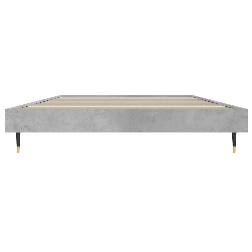 Concrete Grey Bed Frame 100x200 cm - Sturdy Steel Design