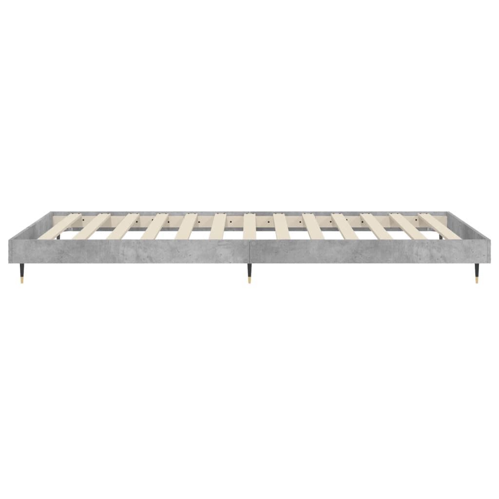 Concrete Grey Bed Frame 100x200 cm - Sturdy Steel Design
