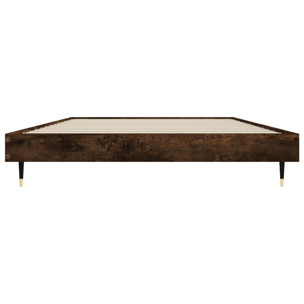 Smoked Oak Bed Frame 100x200 cm - Engineered Wood (No Mattress)