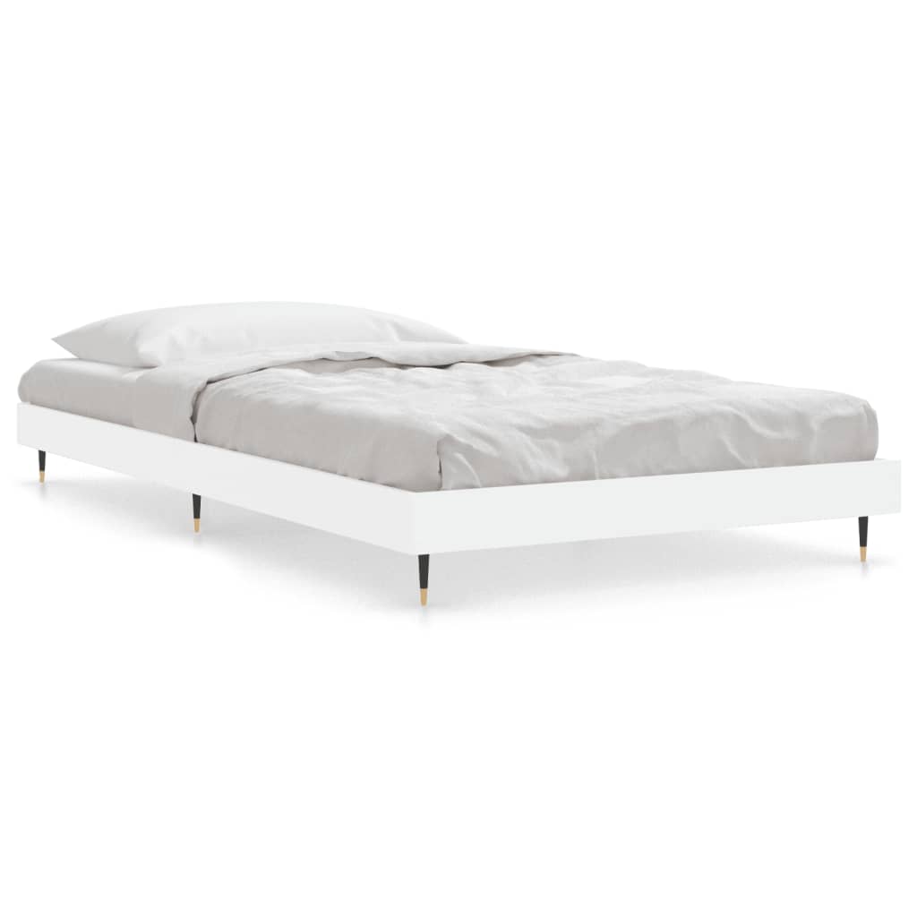 White Engineered Wood Bed Frame 90x200 cm (No Mattress)