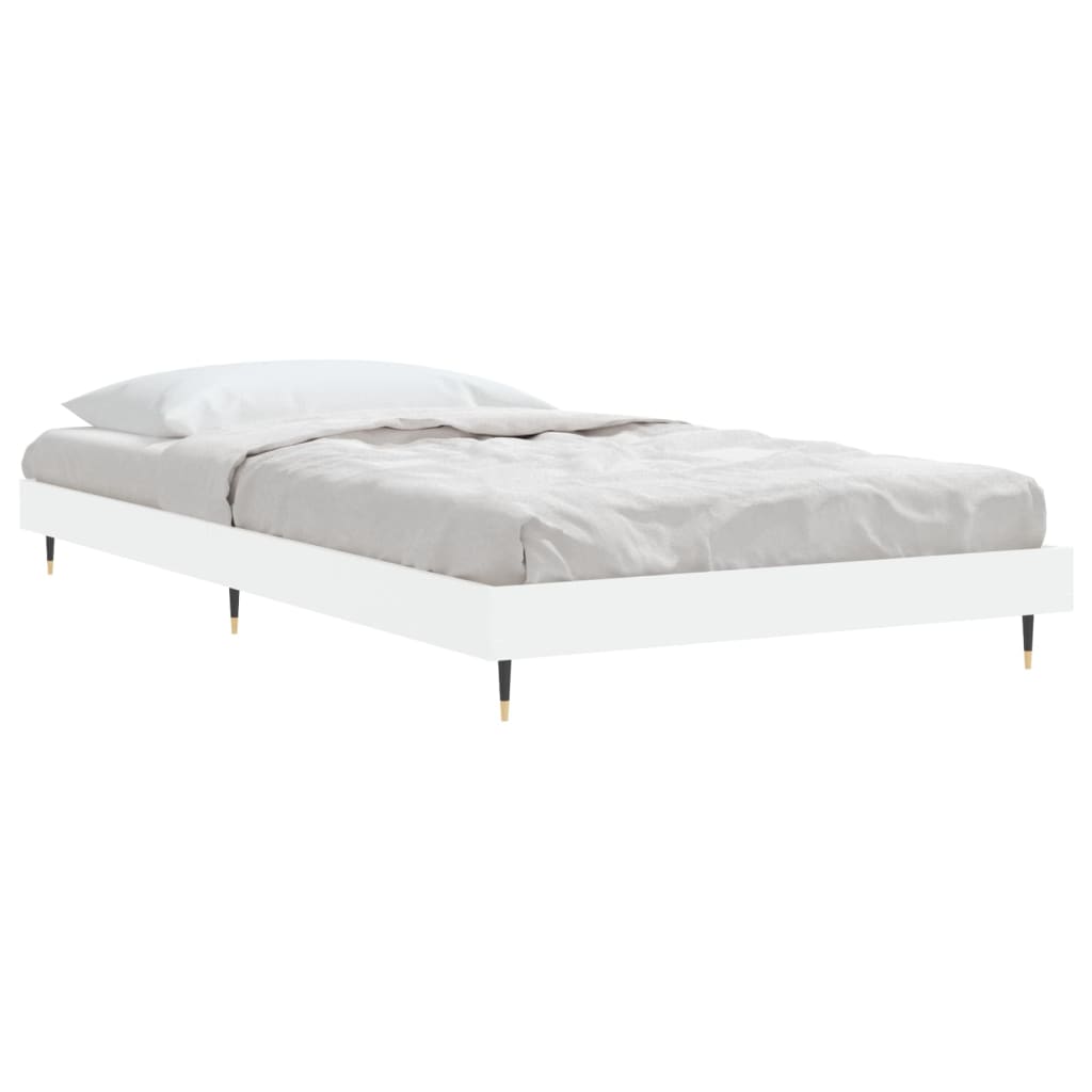White Engineered Wood Bed Frame 90x200 cm (No Mattress)