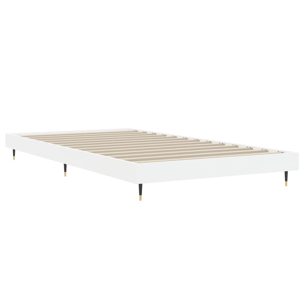 White Engineered Wood Bed Frame 90x200 cm (No Mattress)