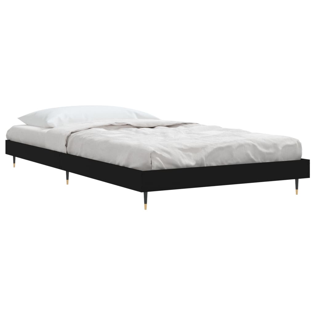 Black Engineered Wood Bed Frame 90x200 cm - No Mattress Included