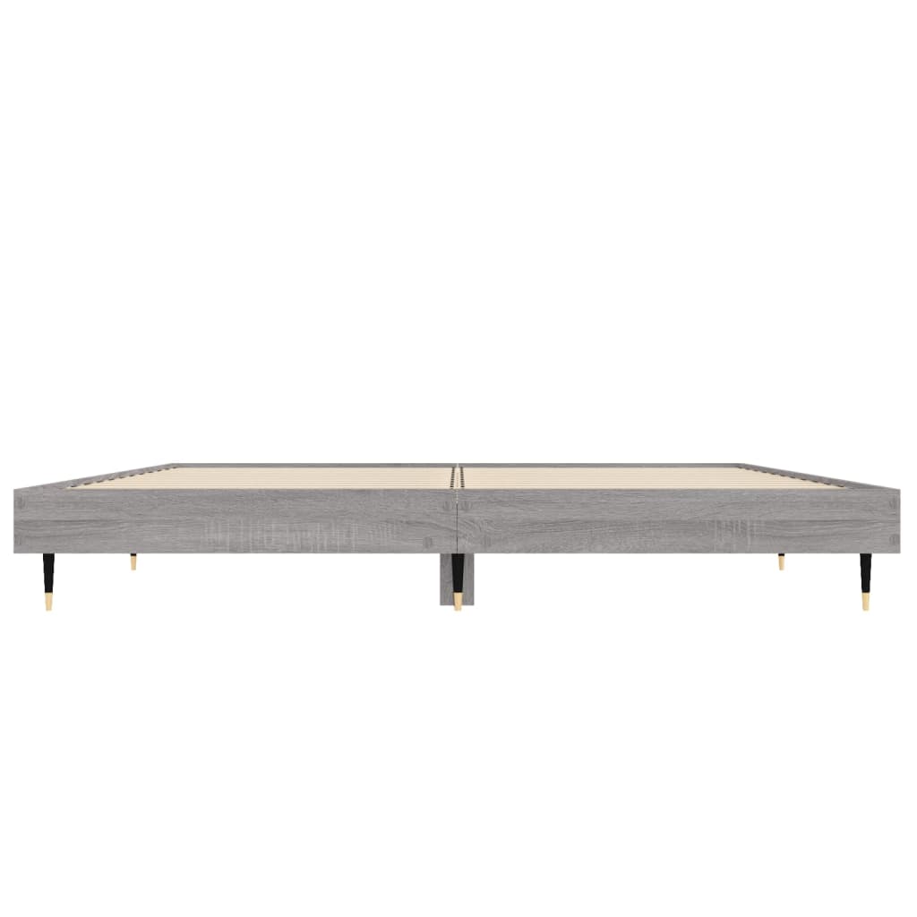 Grey Sonoma Double Bed Frame 135x190 cm - Engineered Wood Design