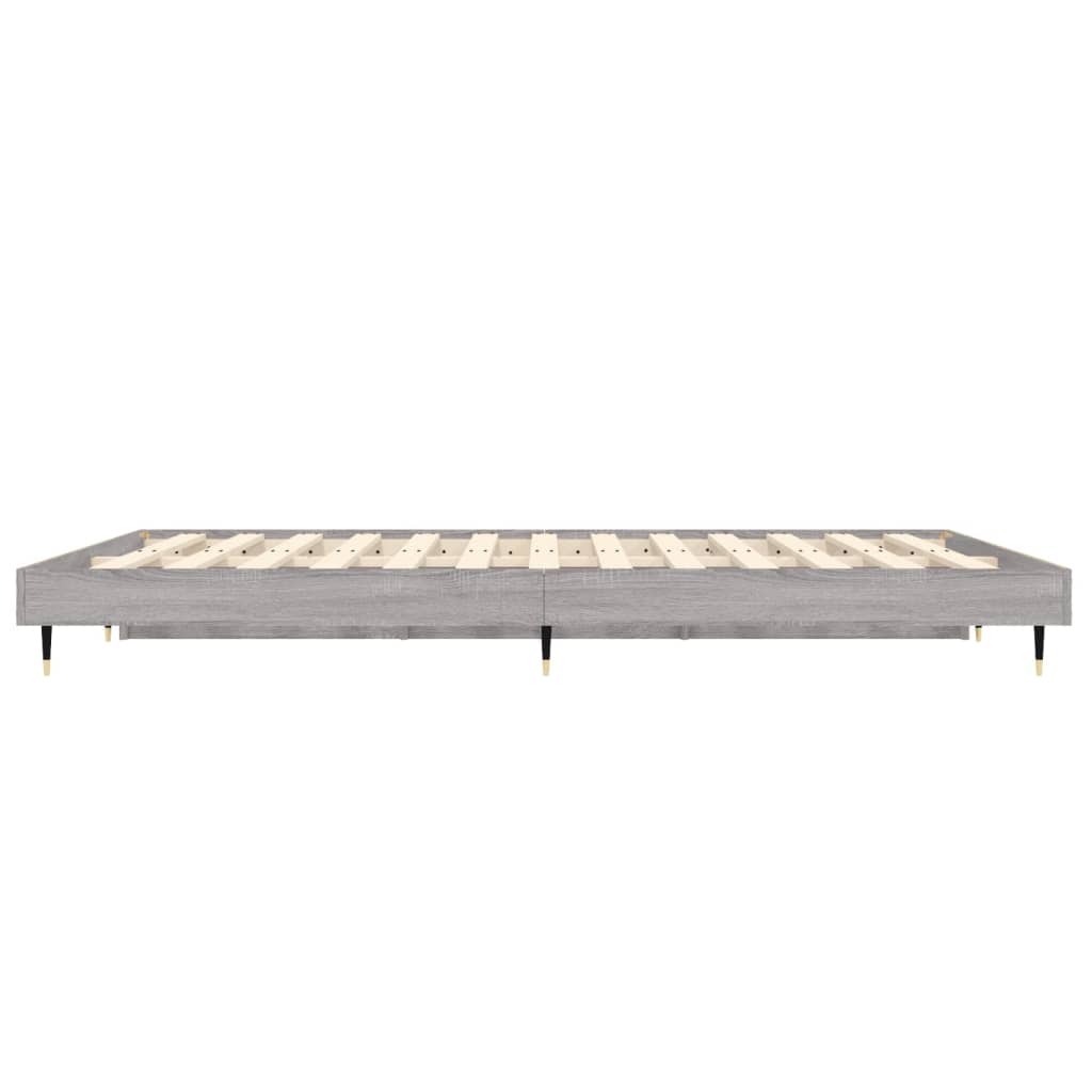 Grey Sonoma Double Bed Frame 135x190 cm - Engineered Wood Design