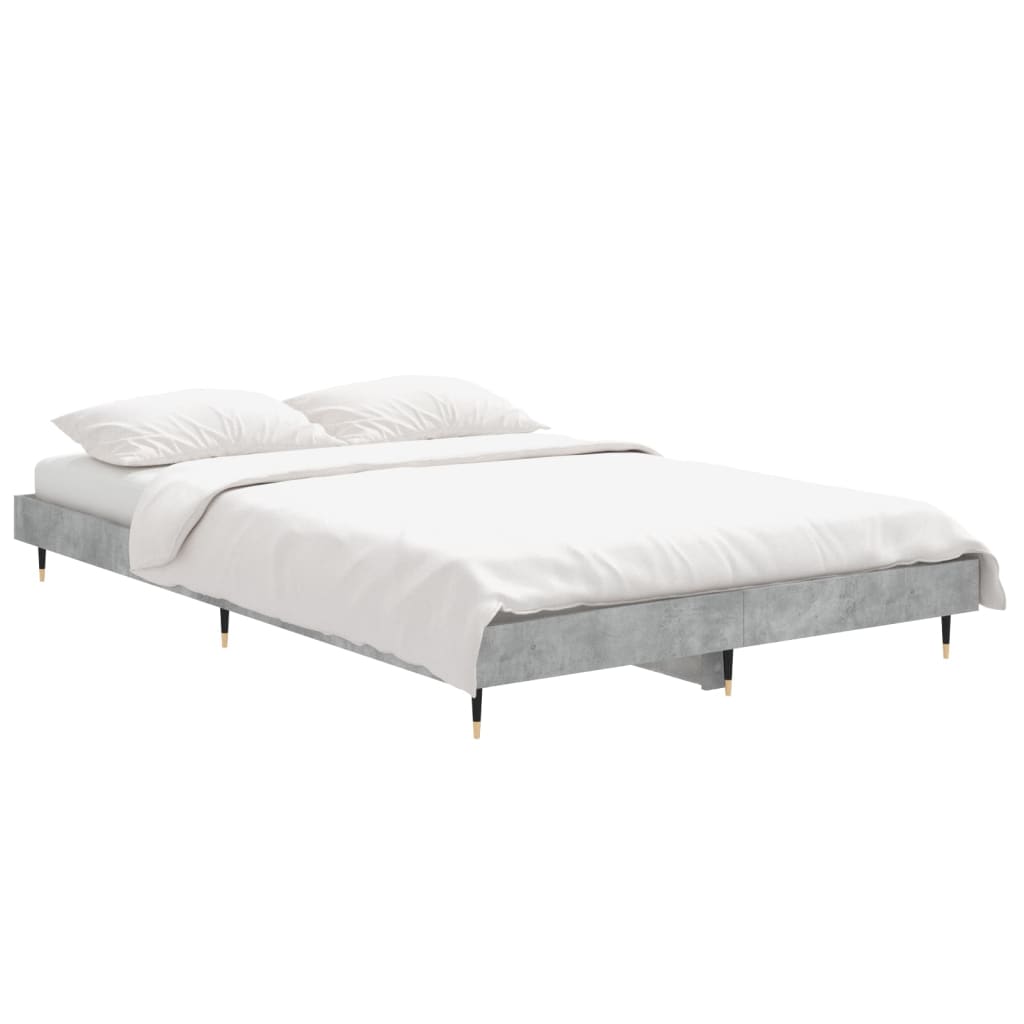 Concrete Grey Small Double Bed Frame 120x190 cm - No Mattress