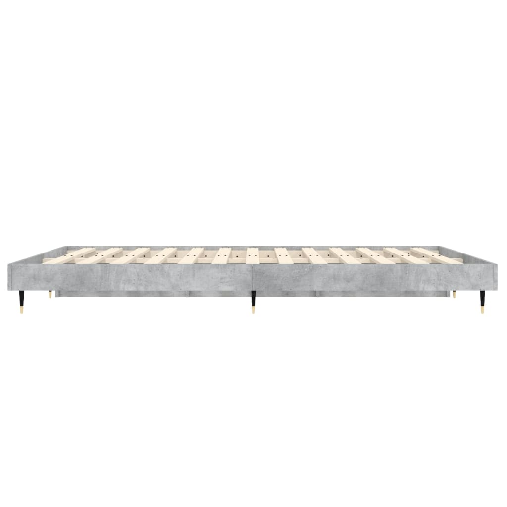 Concrete Grey Small Double Bed Frame 120x190 cm - No Mattress