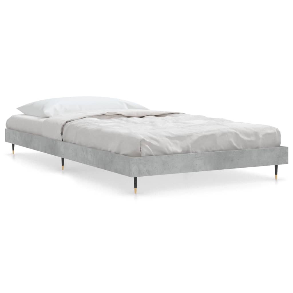 Concrete Grey Single Bed Frame 90x190 cm - Modern & Sturdy Design