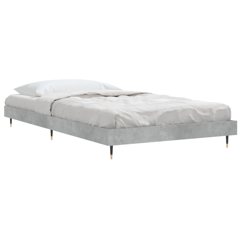 Concrete Grey Single Bed Frame 90x190 cm - Modern & Sturdy Design