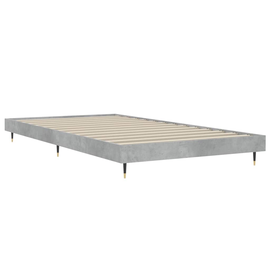 Concrete Grey Single Bed Frame 90x190 cm - Modern & Sturdy Design