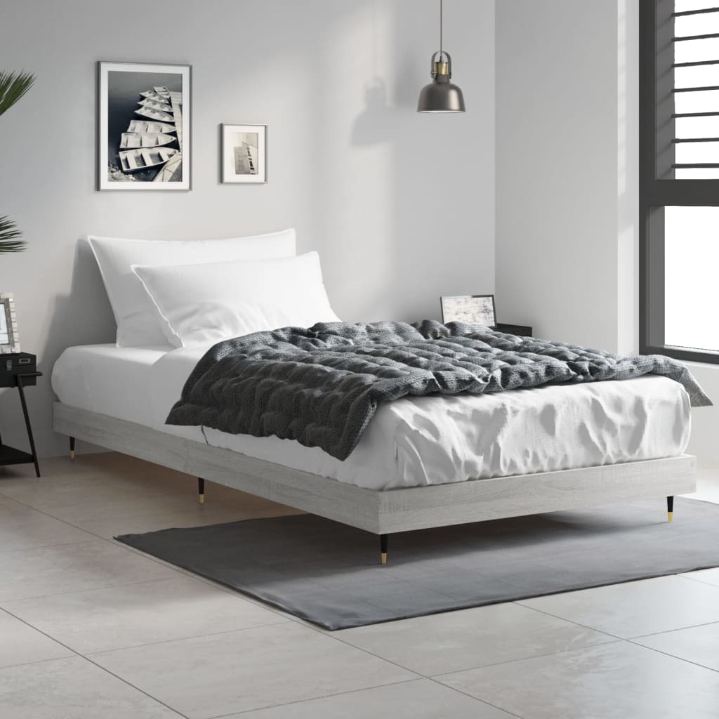 Grey Sonoma Single Bed Frame 90x190 cm - Engineered Wood