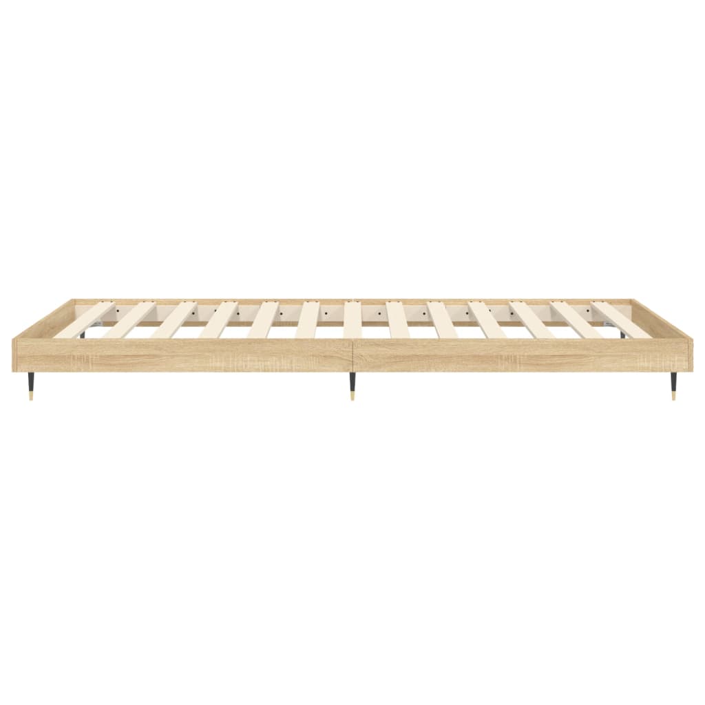 Compact Sonoma Oak Bed Frame 75x190 cm - Engineered Wood Design