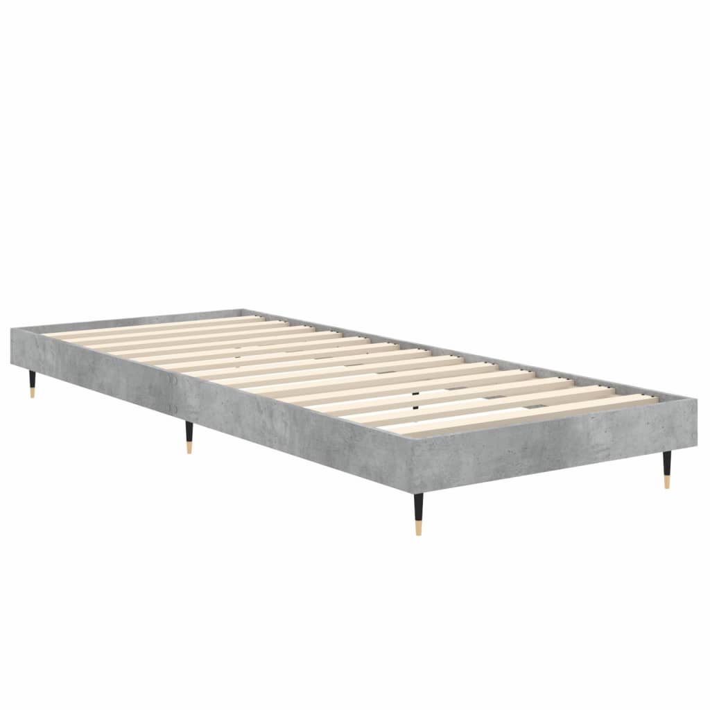 Concrete Grey Small Single Bed Frame 75x190 cm (No Mattress)
