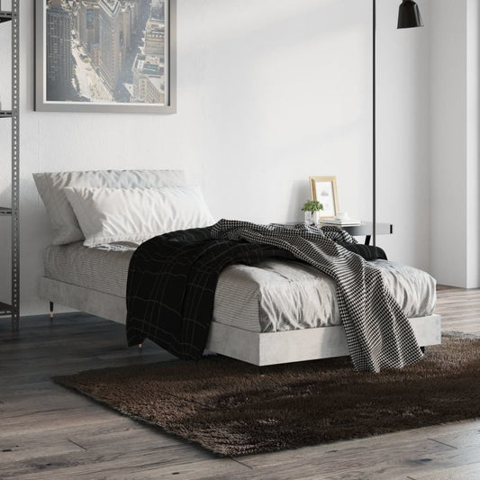 Concrete Grey Small Single Bed Frame 75x190 cm (No Mattress)