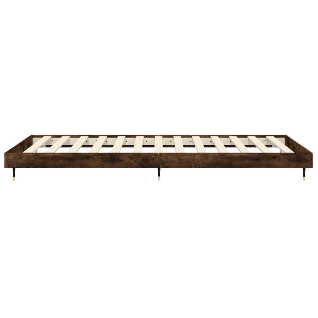 Smoked Oak Small Single Bed Frame 75x190cm - Engineered Wood