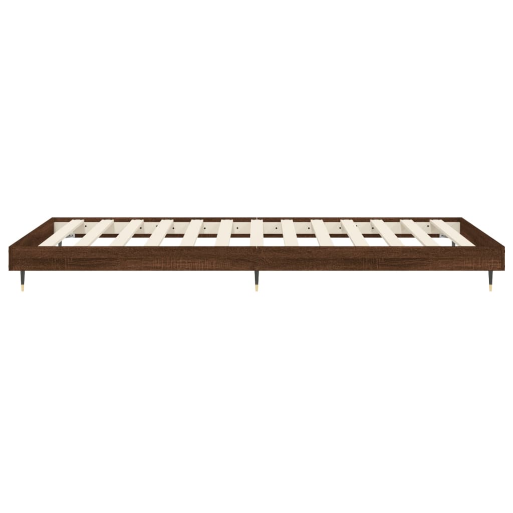 Small Single Brown Oak Bed Frame 75x190 cm - Engineered Wood