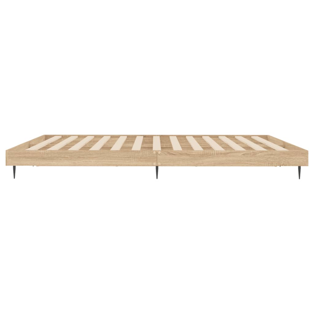 Sonoma Oak Engineered Wood Bed Frame 200x200 cm - No Mattress