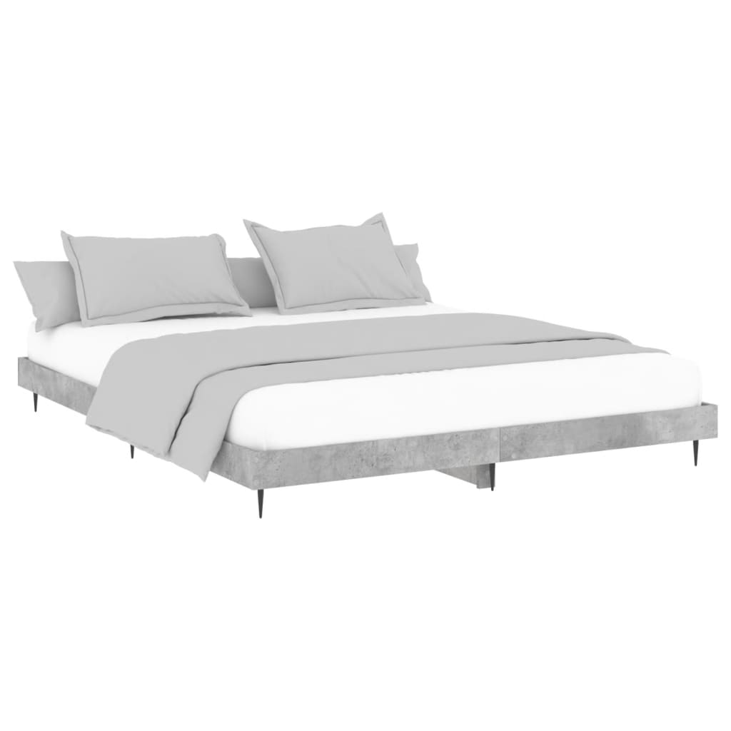 Concrete Grey Bed Frame 200x200 cm - Modern & Durable Design