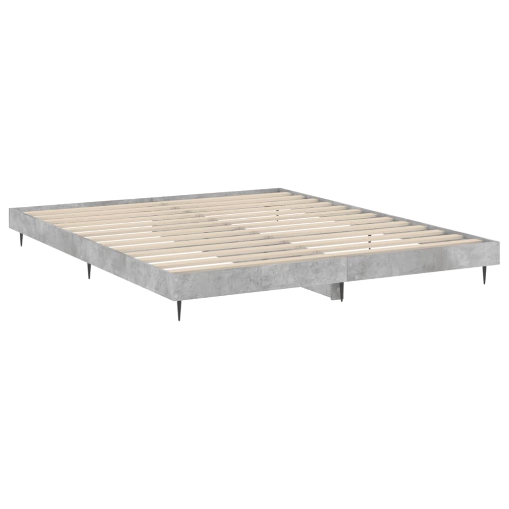 Concrete Grey Bed Frame 200x200 cm - Modern & Durable Design
