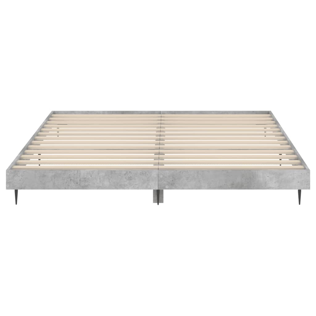 Concrete Grey Bed Frame 200x200 cm - Modern & Durable Design