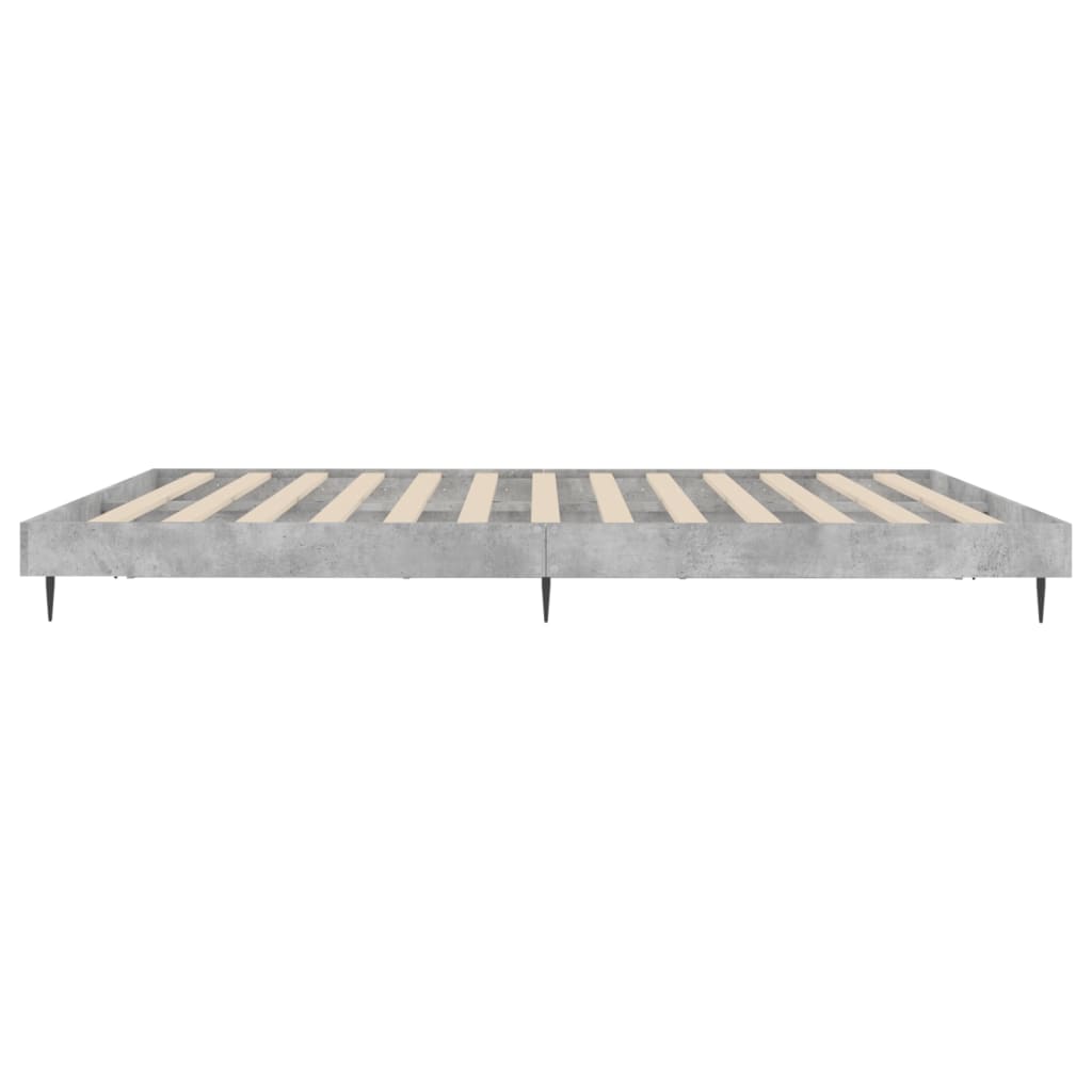 Concrete Grey Bed Frame 200x200 cm - Modern & Durable Design
