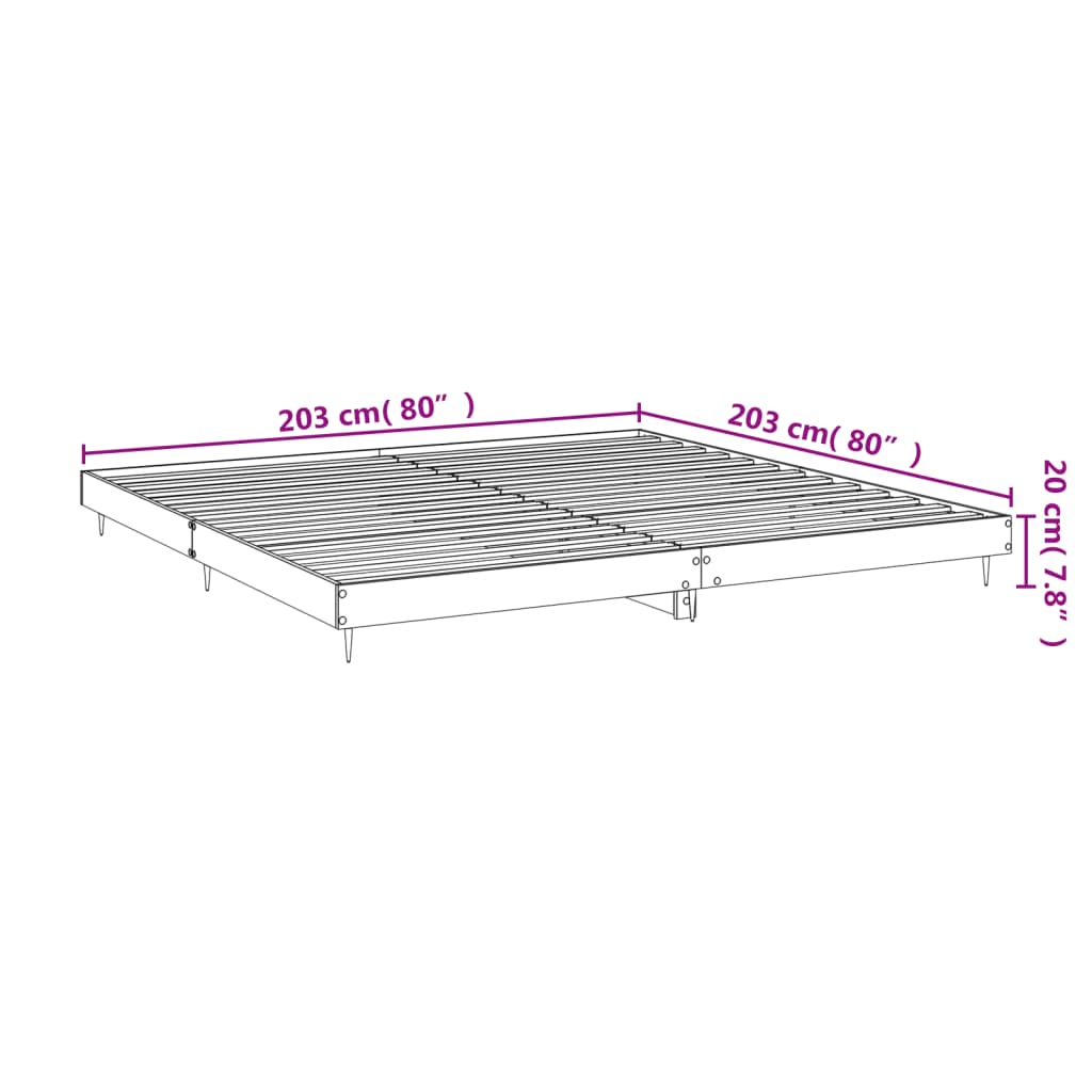 Concrete Grey Bed Frame 200x200 cm - Modern & Durable Design