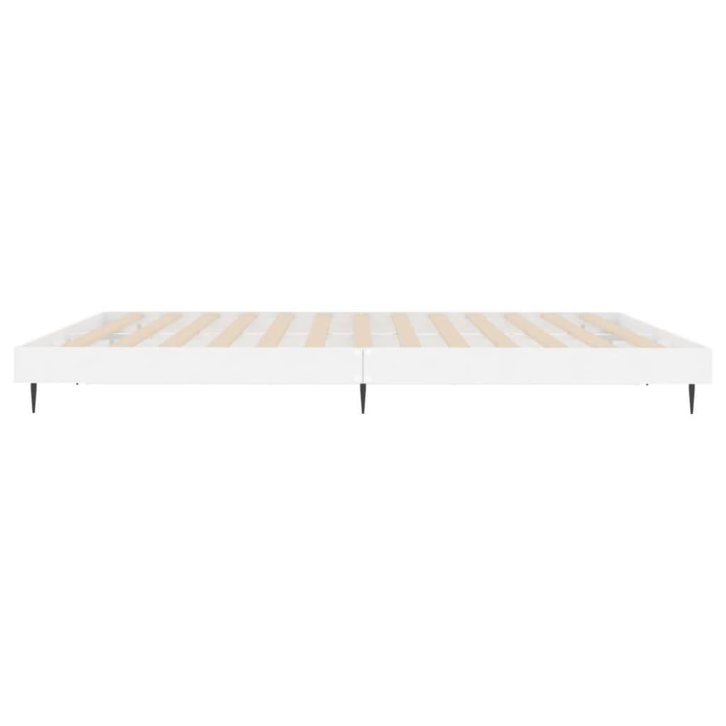 Super King High Gloss White Bed Frame 180x200 cm Without Mattress
