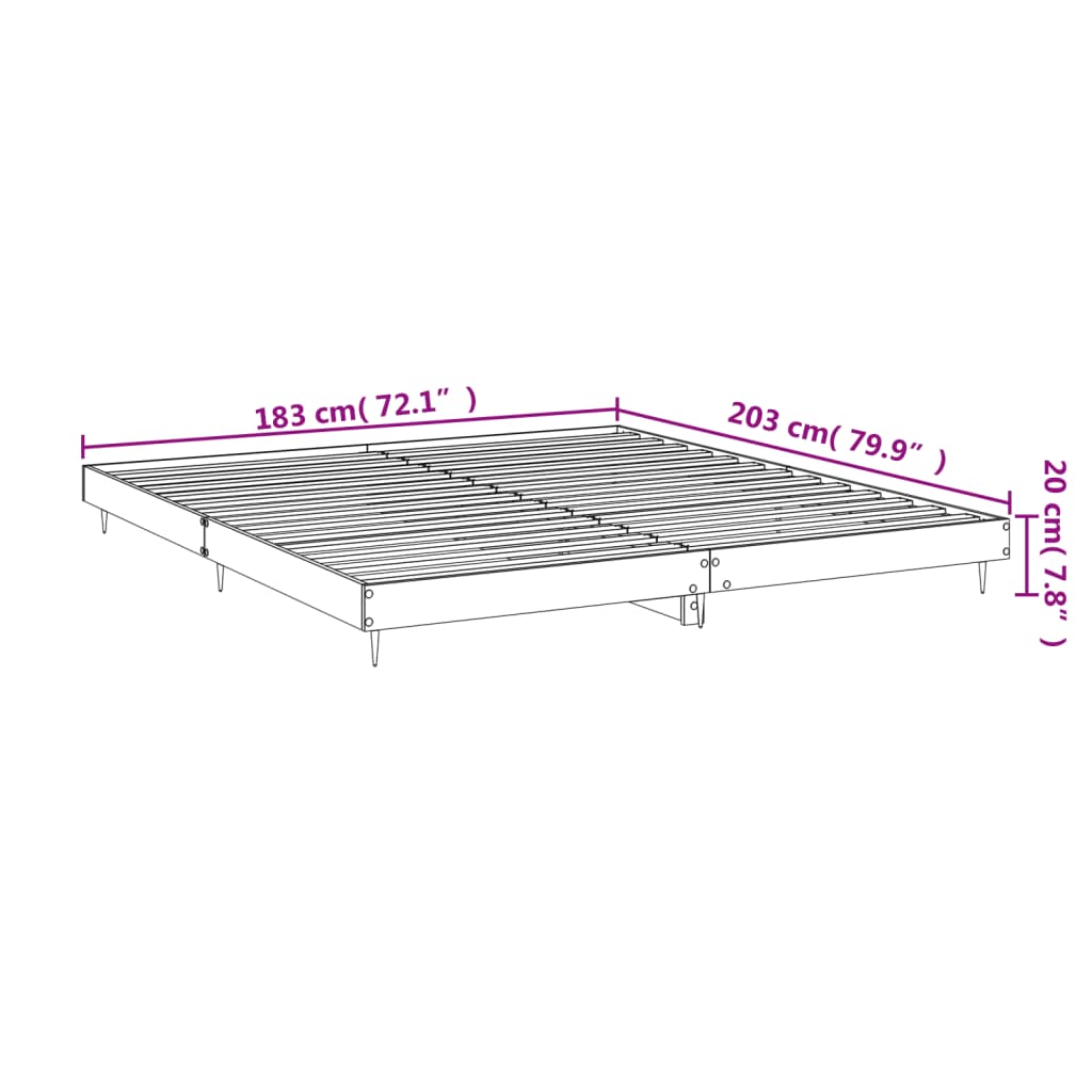 Super King High Gloss White Bed Frame 180x200 cm Without Mattress