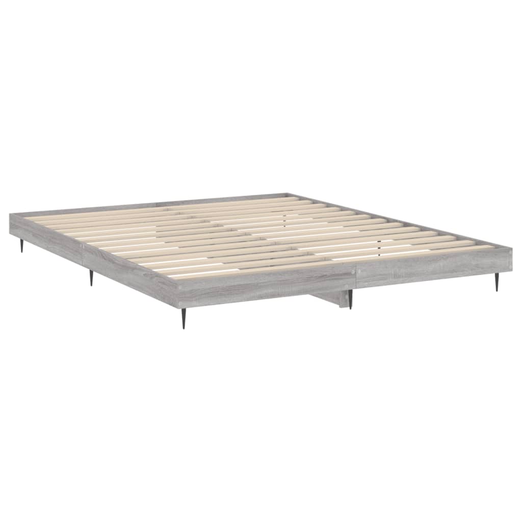 Super King Grey Sonoma Bed Frame 180x200 cm - Engineered Wood