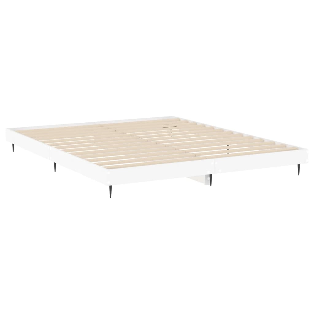 White King Size Bed Frame 150x200cm - Engineered Wood