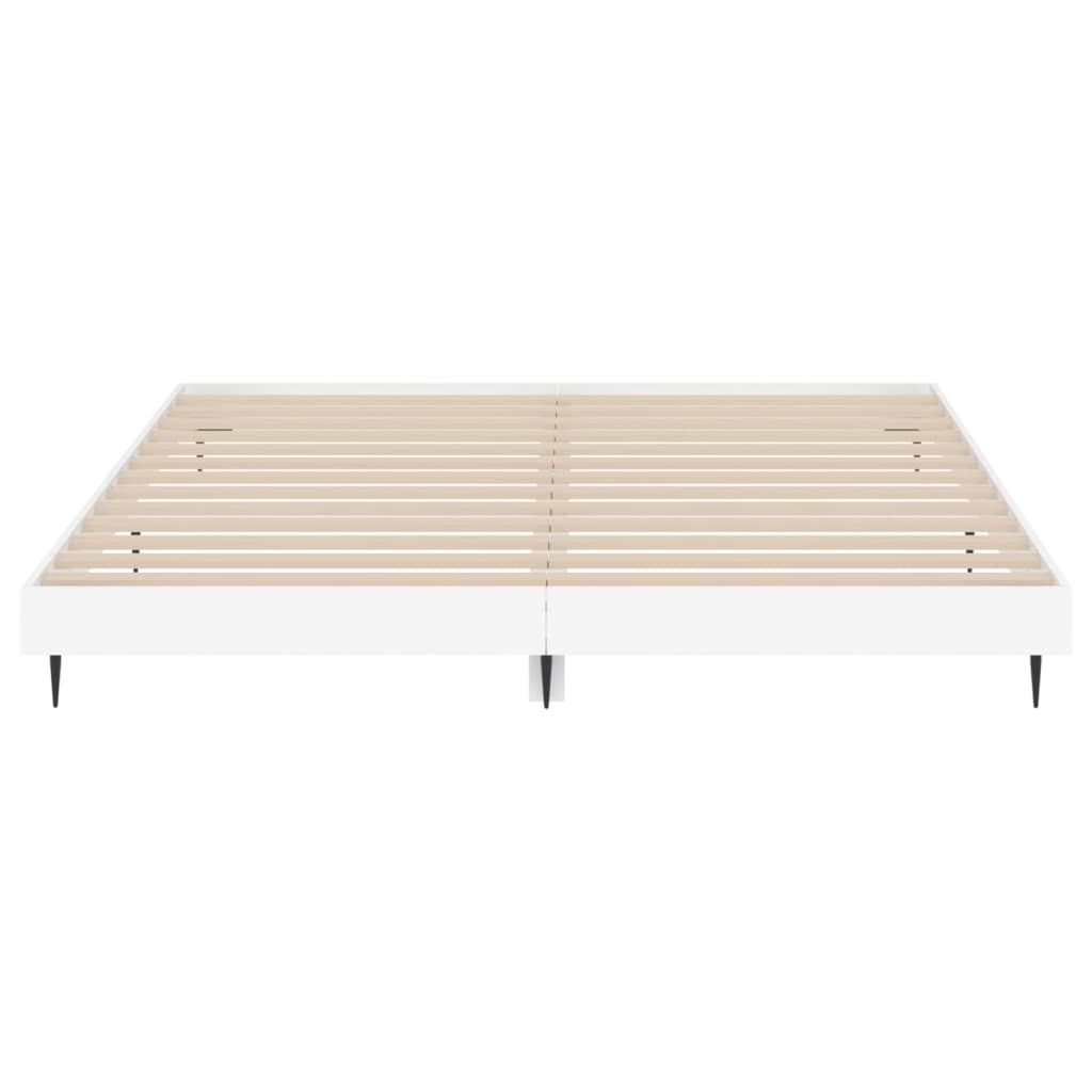 White King Size Bed Frame 150x200cm - Engineered Wood