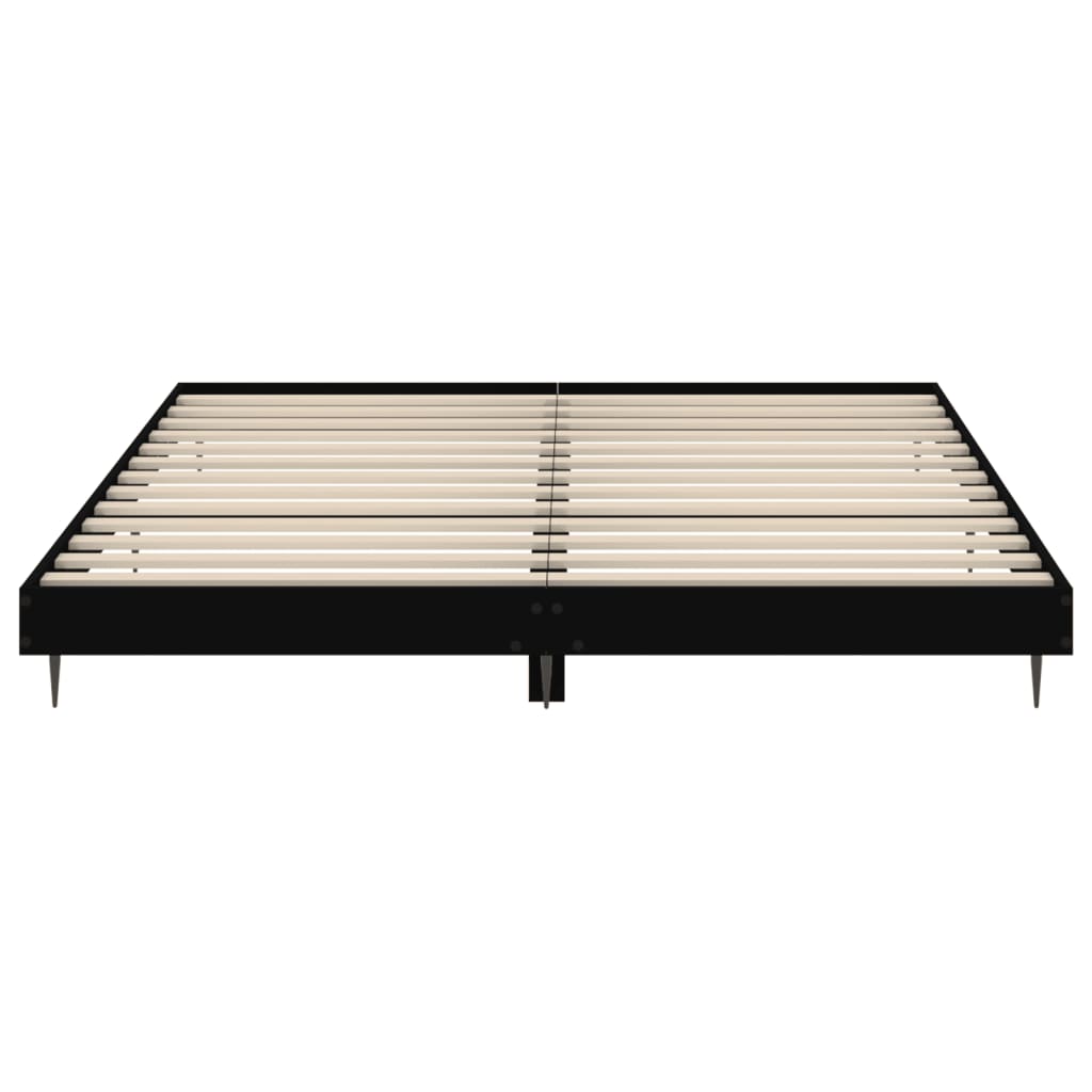 Black Engineered Wood Bed Frame 140x200 cm (No Mattress)