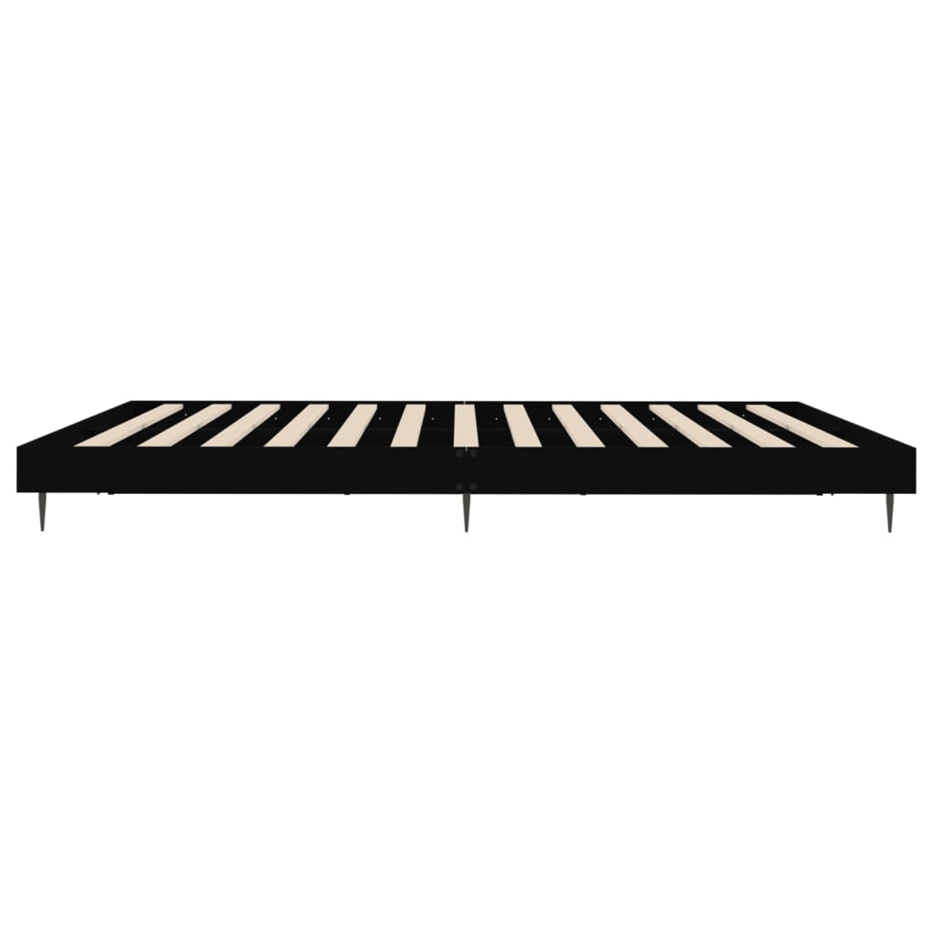 Black Engineered Wood Bed Frame 140x200 cm (No Mattress)