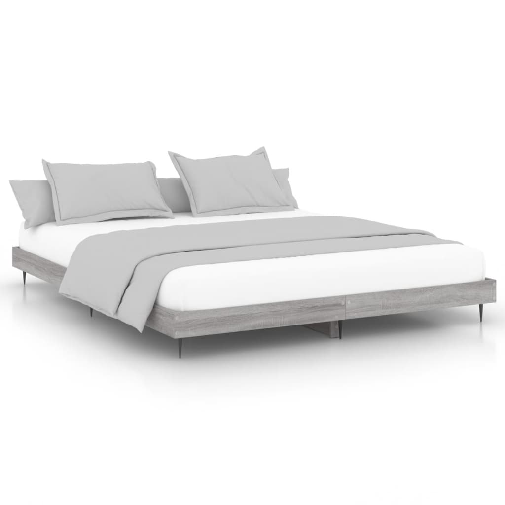 Grey Sonoma Engineered Wood Bed Frame 140x200 cm - No Mattress