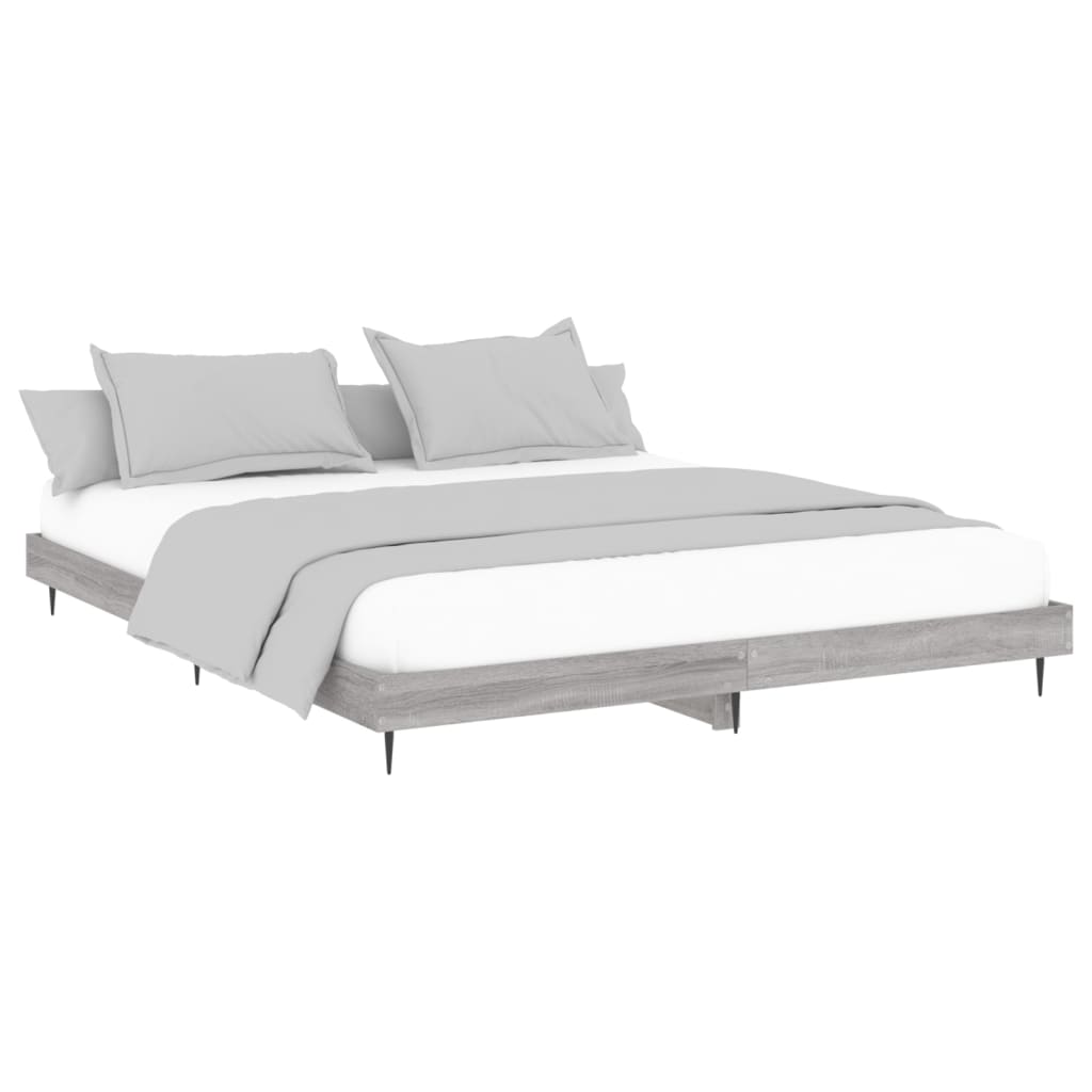 Grey Sonoma Engineered Wood Bed Frame 140x200 cm - No Mattress