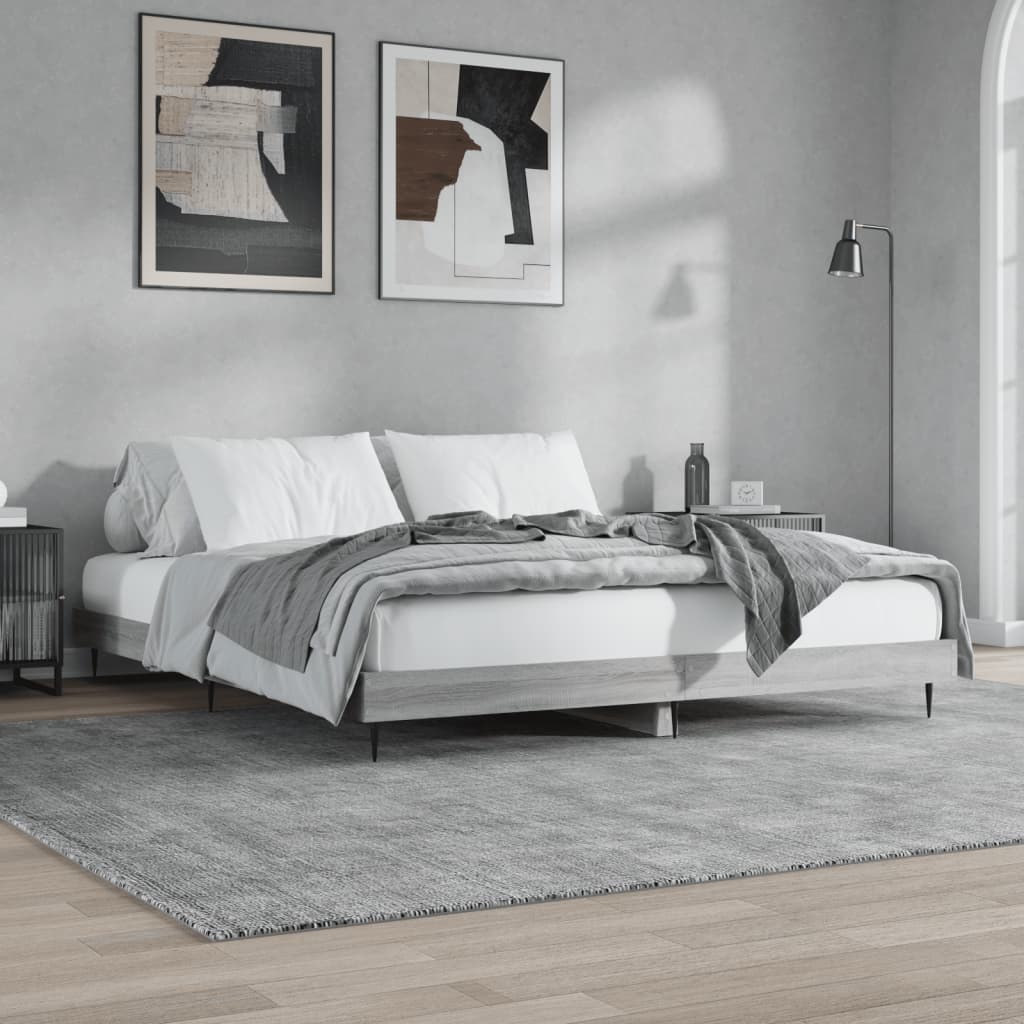 Grey Sonoma Engineered Wood Bed Frame 140x200 cm - No Mattress