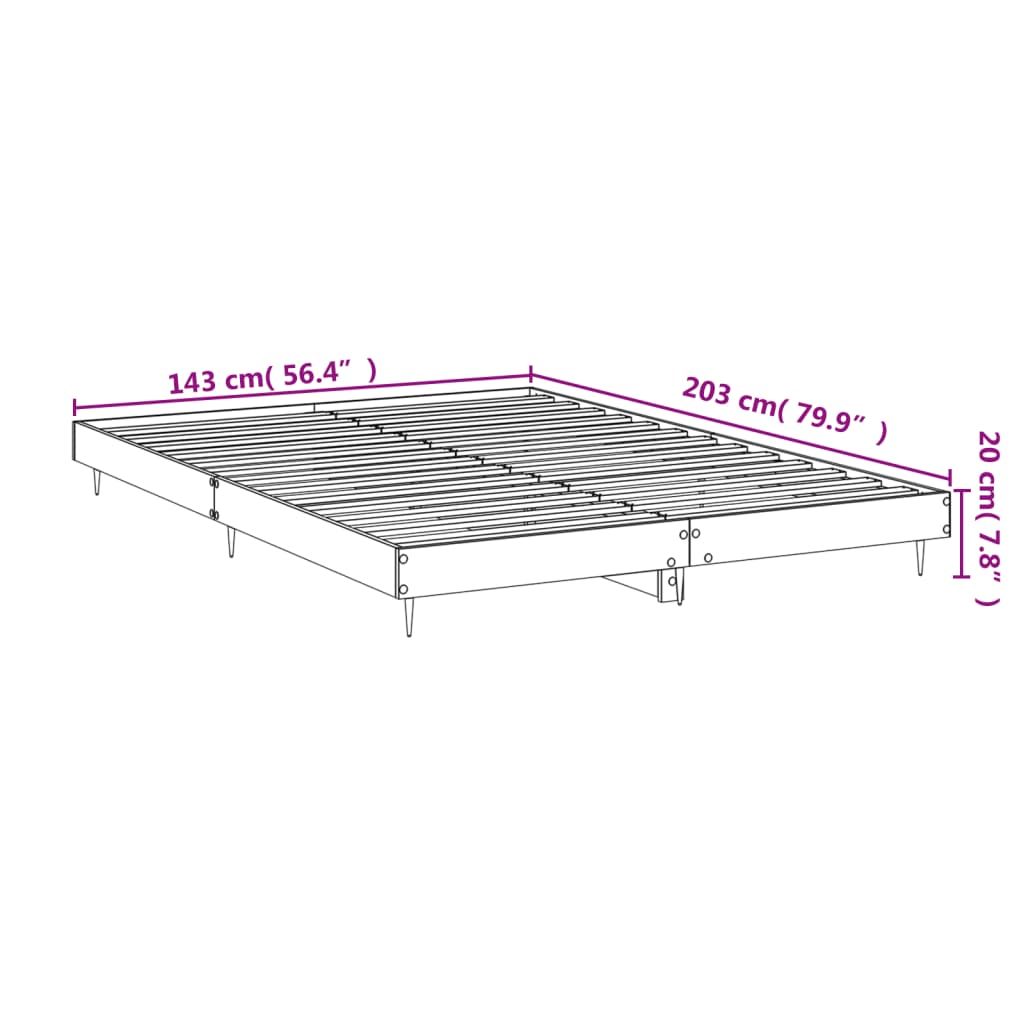 Grey Sonoma Engineered Wood Bed Frame 140x200 cm - No Mattress