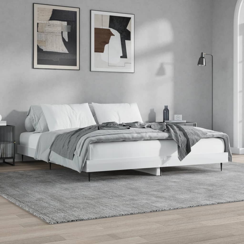 High Gloss White Bed Frame 120x200 cm - Sleek & Stylish Design