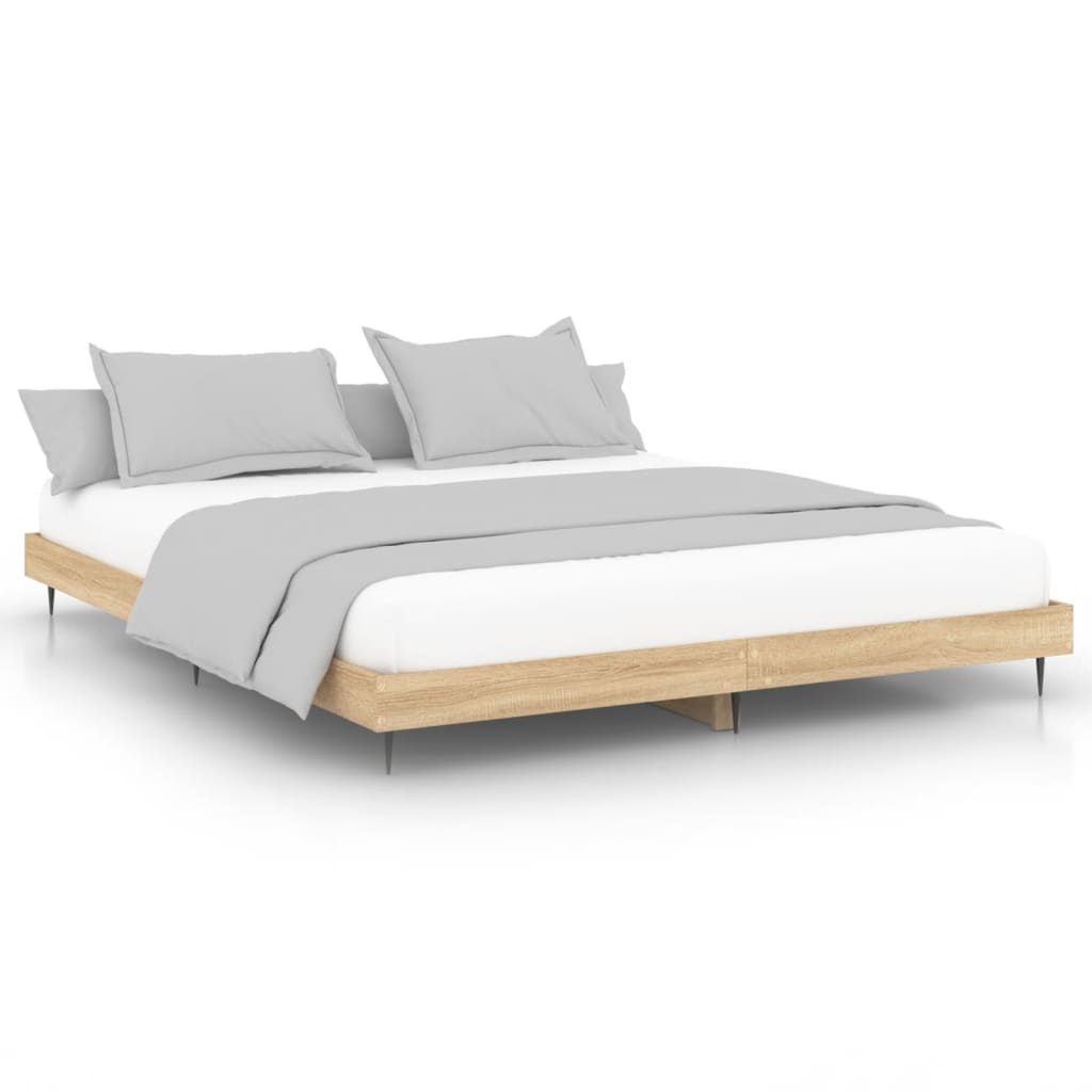 Sonoma Oak Bed Frame 120x200 cm - Engineered Wood, No Mattress